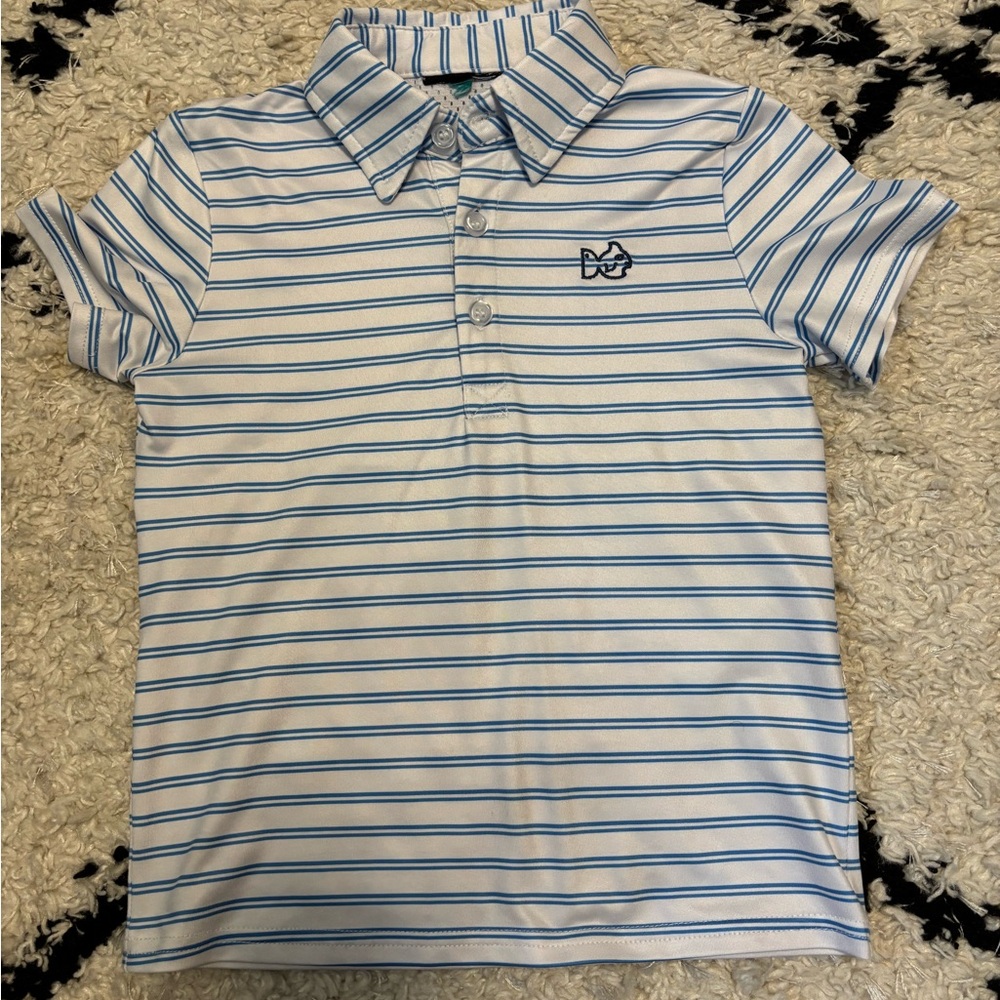 Kids Polo Shirt with Blue Stripes